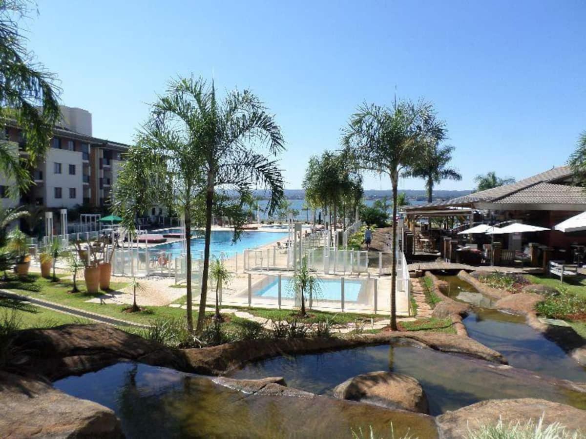 Flat No Life Com Espetacular Vista Do Lago Brasilia Bagian luar foto